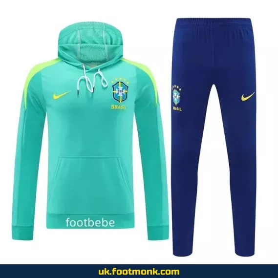 Set Hooded sweatshirt Brazil 2024 2025 lake blue.