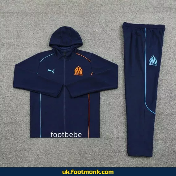 Hooded sweatsuit Marseille 2024 2025 royal blue.