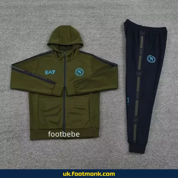 Army green hooded sweatsuit Naples 2024 2025.