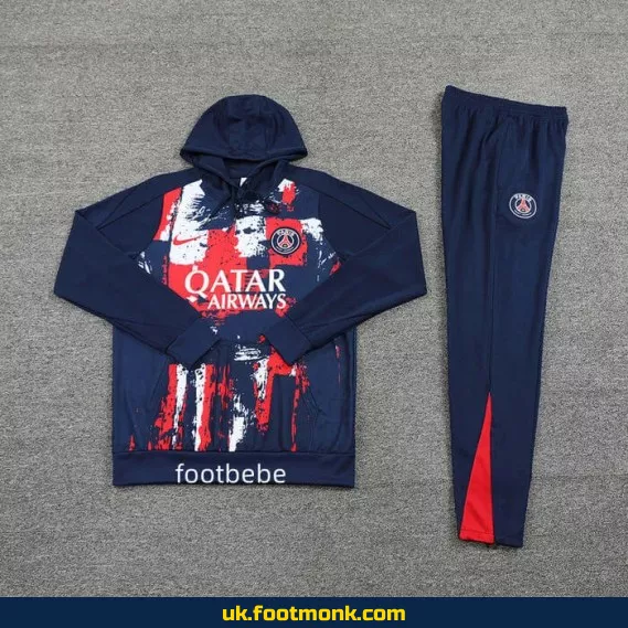 PSG hooded sweatshirt set 2024 2025 blue camouflage.