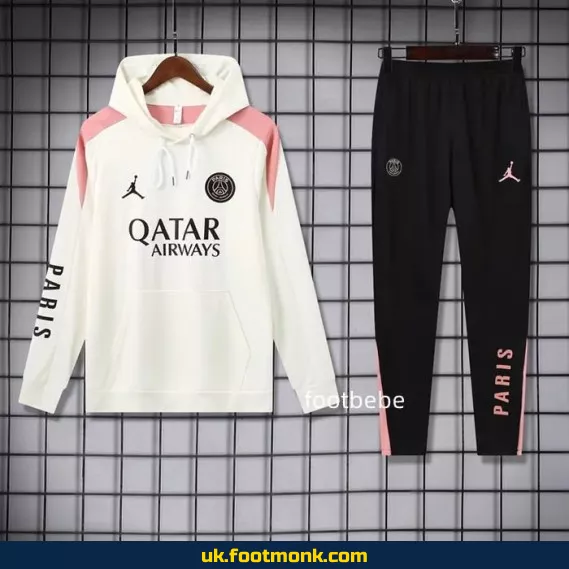 PSG Jordan 2024-2025 Hooded Sweatsuit White.