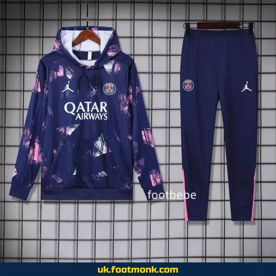 PSG Jordan 2024-2025 Hooded Sweatsuit Blue.