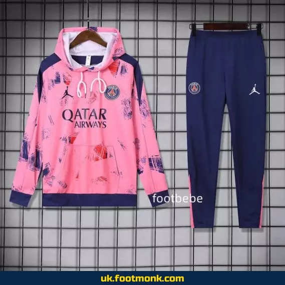 PSG Jordan 2024 2025 hooded sweatshirt set pink.