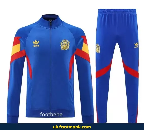Retro Blue Spain 2024 2025 Suit Set.