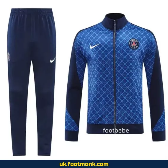 PSG 2024-2025 men's camouflage blue tracksuit set.