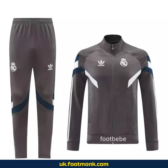 Real Madrid 2024-2025 men's gray tracksuit.
