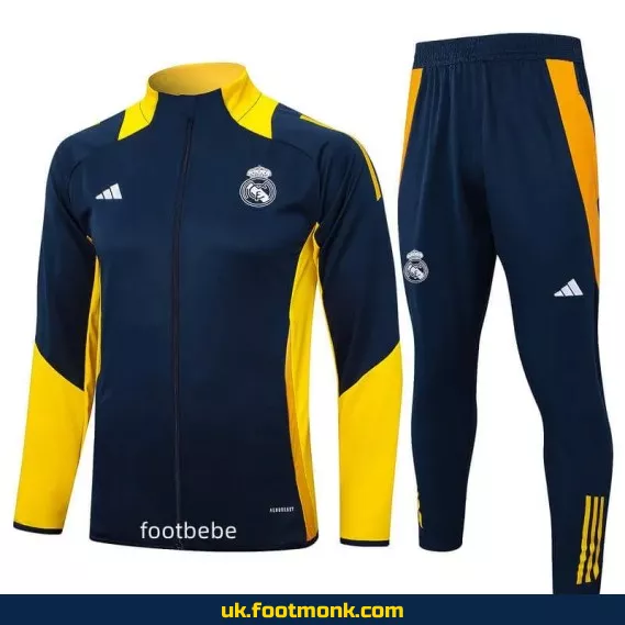 Real Madrid 2024 2025 blue yellow away kit.