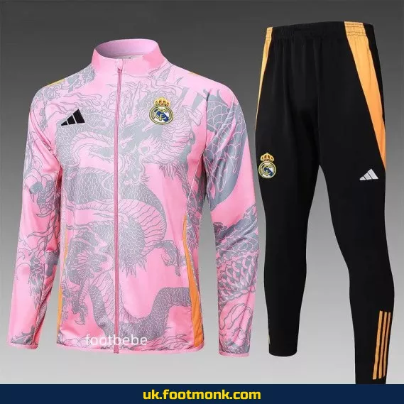 Real Madrid 2024 2025 dragon rose tracksuit.