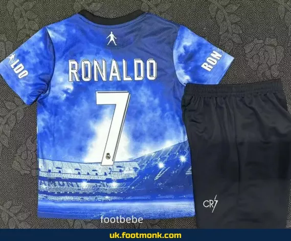 Jersey 7 RONALDO Kids 2025 Real Madrid blue.