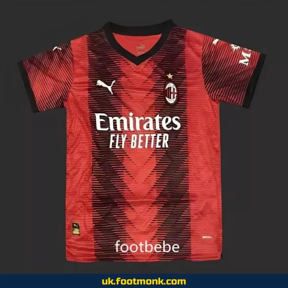 AC Milan 2023-2024 Champions League version jersey.