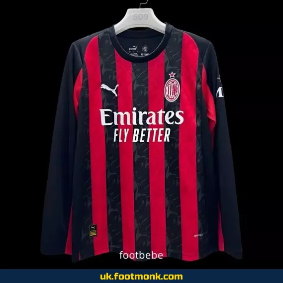 AC Milan 2025-2026 home long-sleeved jersey.