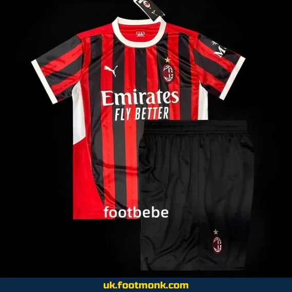 AC Milan home jersey for kids 2024 2025.