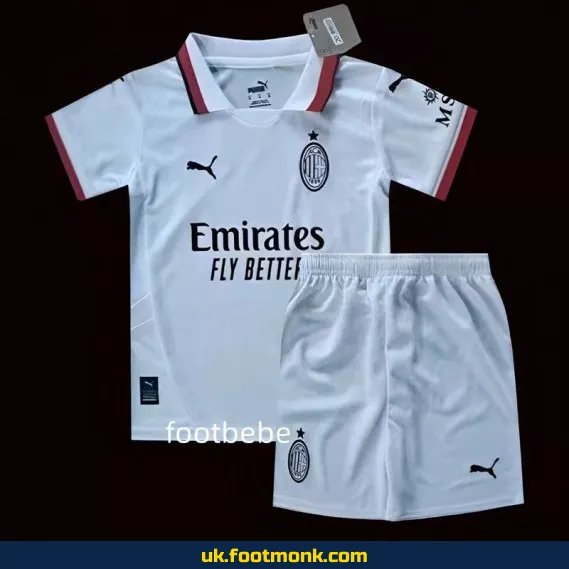 AC Milan Kids Away Jersey 2024 2025 White.