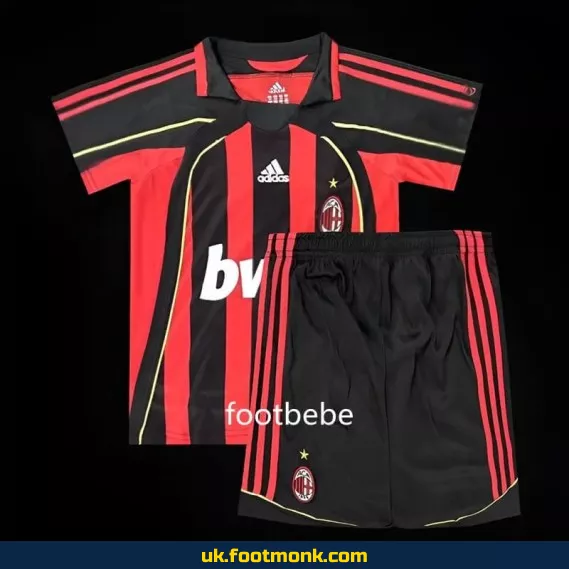 AC Milan 2006-2007 home vintage kids jersey.