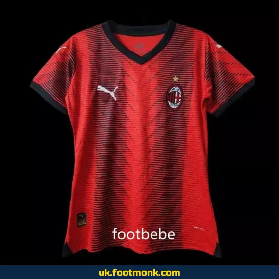 AC Milan Women's 2023-2024 home red jersey.