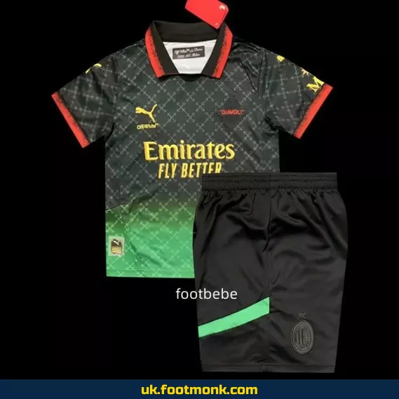 AC Milan OFFWHITE kids' jersey 2025 2026 black.