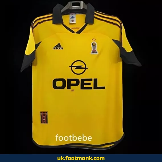 AC Milan Vintage 1999 2000 away yellow jersey.
