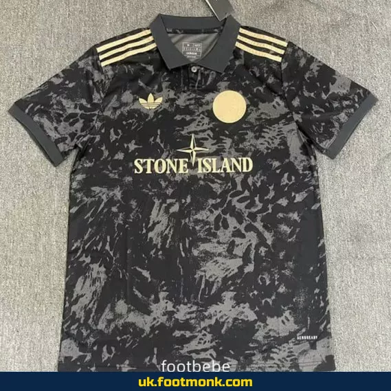 Ajax Stone Island 2024 2025 special edition black jersey.