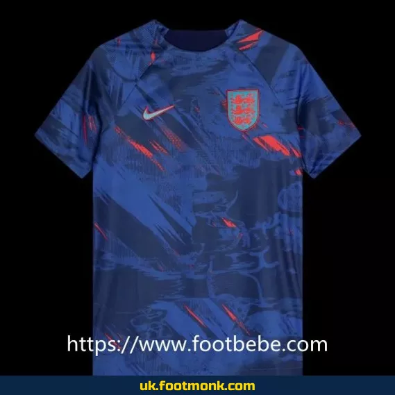 England 2022-2023 pre-match blue jersey.