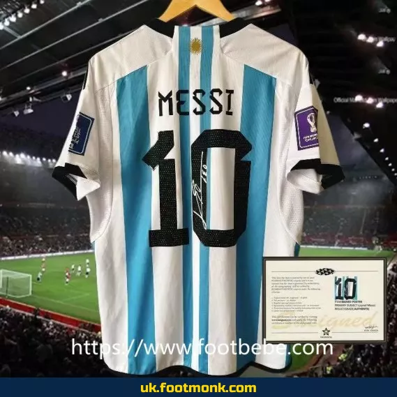 Argentina jersey 10#Messi Signature signed 2022 home.