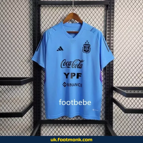 Argentina 2023 3-star blue pre-match jersey.