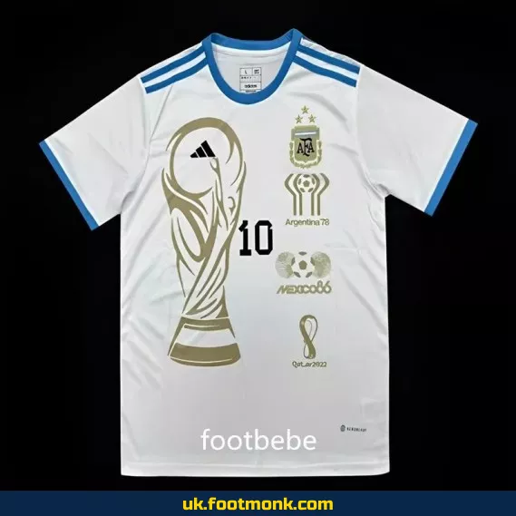 Argentina jersey 3 stars 2024 white chest with 10.