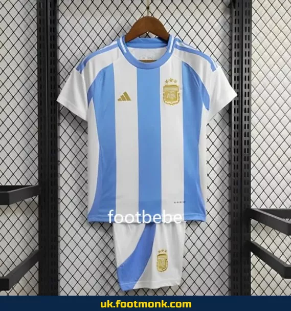 Argentina Home Kids Jersey 3 Stars 2024.