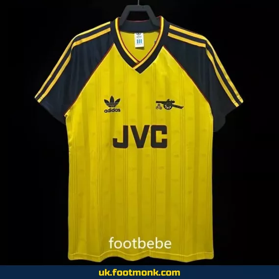 Arsenal away yellow vintage jersey 1988 1990.