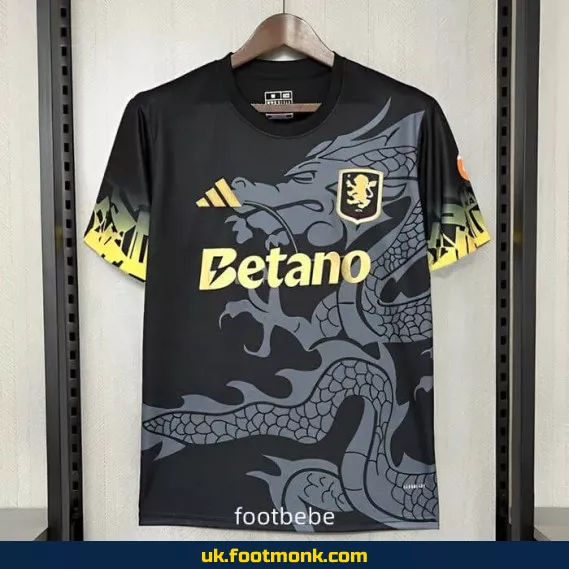 Aston Villa 2025 2026 Dragon black jersey.