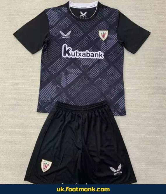 Athletic Bilbao children's goalkeeper jersey 2024-2025 black.