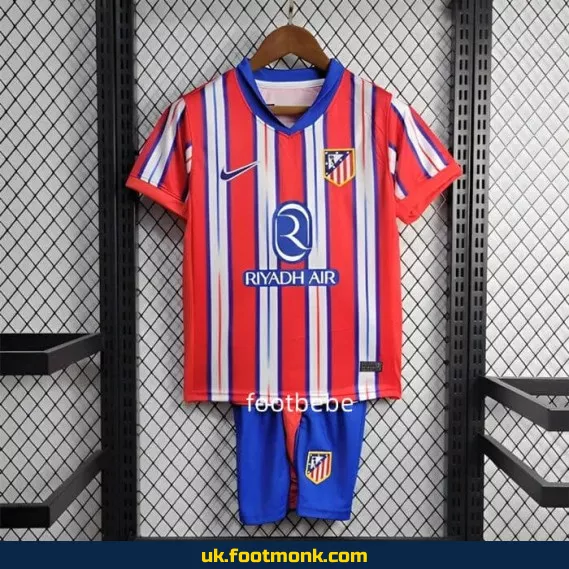 Atletico Madrid 2024 2025 home jersey for kids.