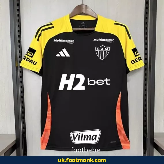 Atlético Mineiro 2025-2026 black training jersey with sponsorship.