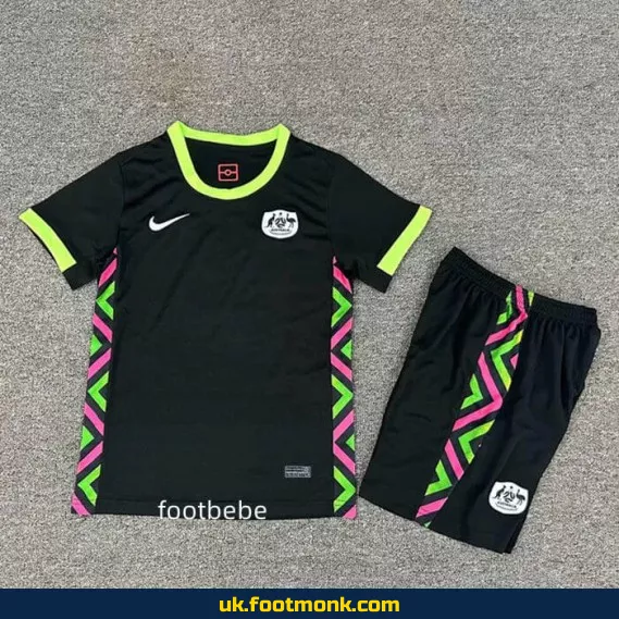 Australia Kids Away Jersey 2025 2026 black.