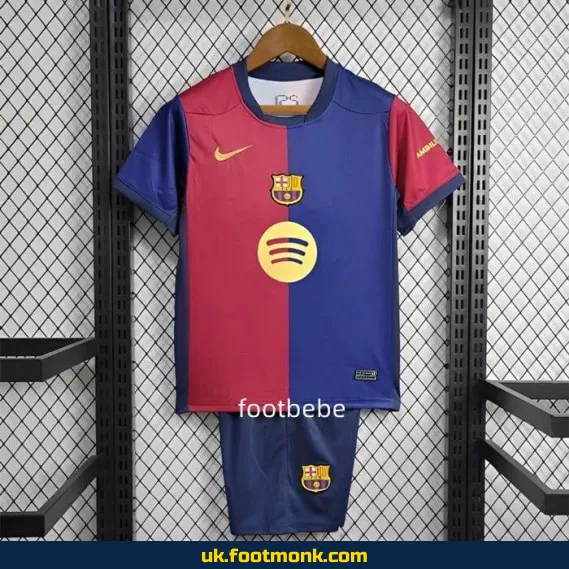 Barcelona home jersey for kids 2024-2025.