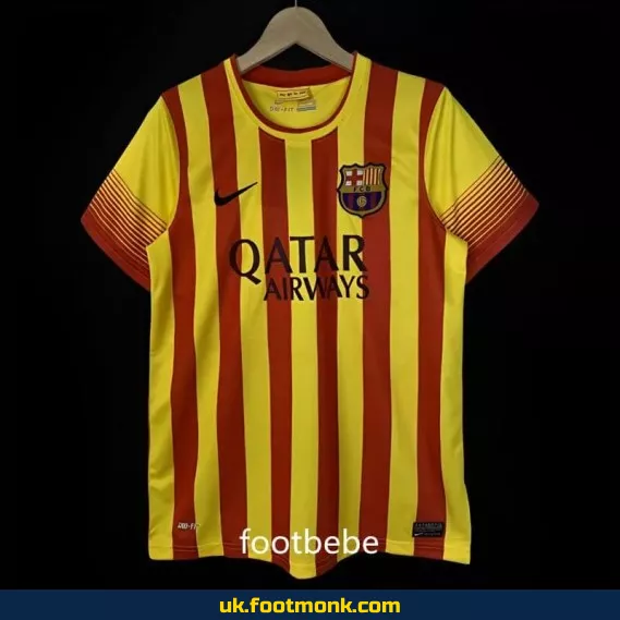 Barcelona 2013-2014 away yellow vintage jersey.