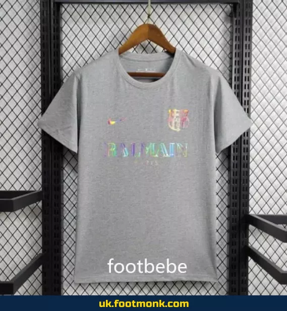 Barcelona x Balmain 2024 2025 gray jersey.