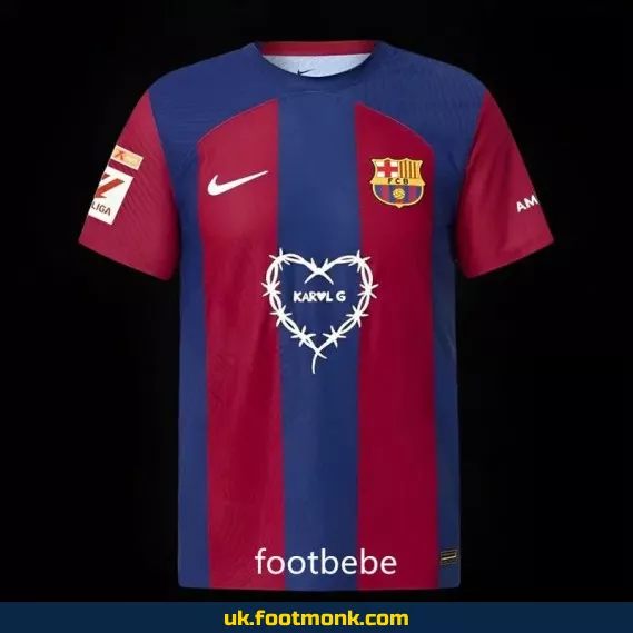 Barcelona x KAROL G 2023 2024 home jersey.