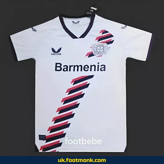Bayer 04 Leverkusen 2023 2024 away white jersey.
