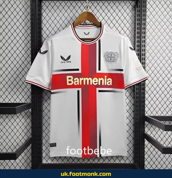 Bayer 04 Leverkusen 2024 2025 away white jersey.