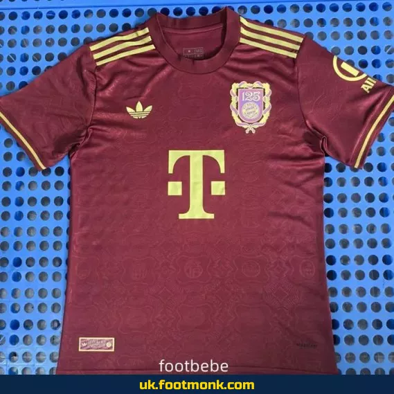 Bayern Munich 2025 125th anniversary red jersey.