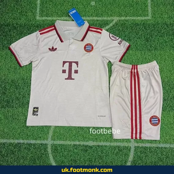 Bayern Munich 2024-2025 Kids Third White Jersey.