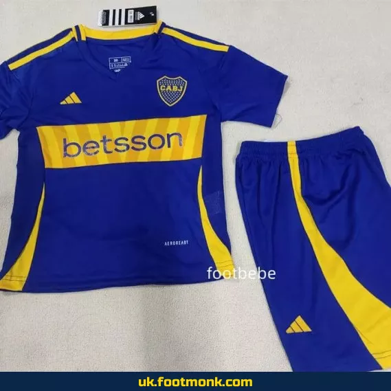 Boca Juniors home jersey for kids 2024-2025.