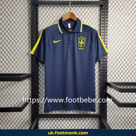 Brazil 2023 2024 navy blue polo jersey.