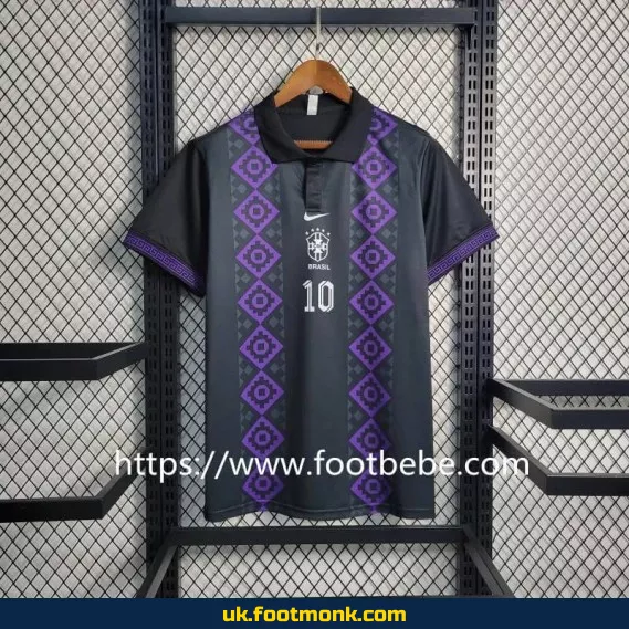 Brazil 2023 2024 black polo jersey.