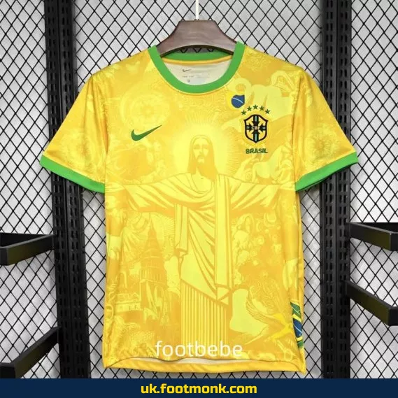Brazil 2024 2025 Jersey Christ the Redeemer goalkeeper.