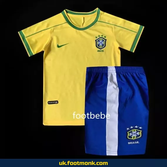 Brazil 1998 home vintage kids jersey.