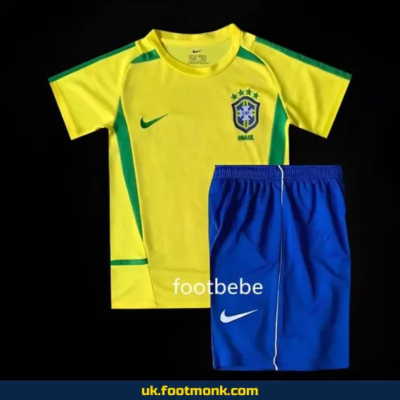 Brazil 2002 home vintage kids jersey.