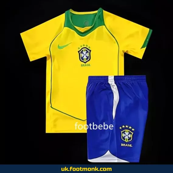 Brazil 2004 home jersey for kids, vintage.