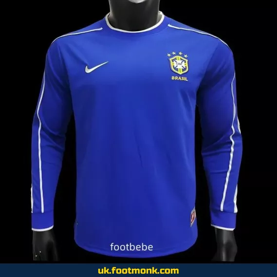 Brazil 1998 vintage away blue jersey long sleeves.