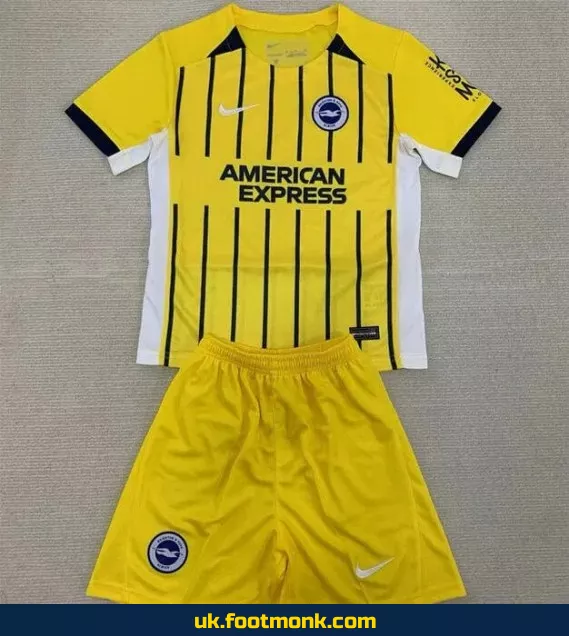 Brighton away jersey for kids 2024-2025 yellow.